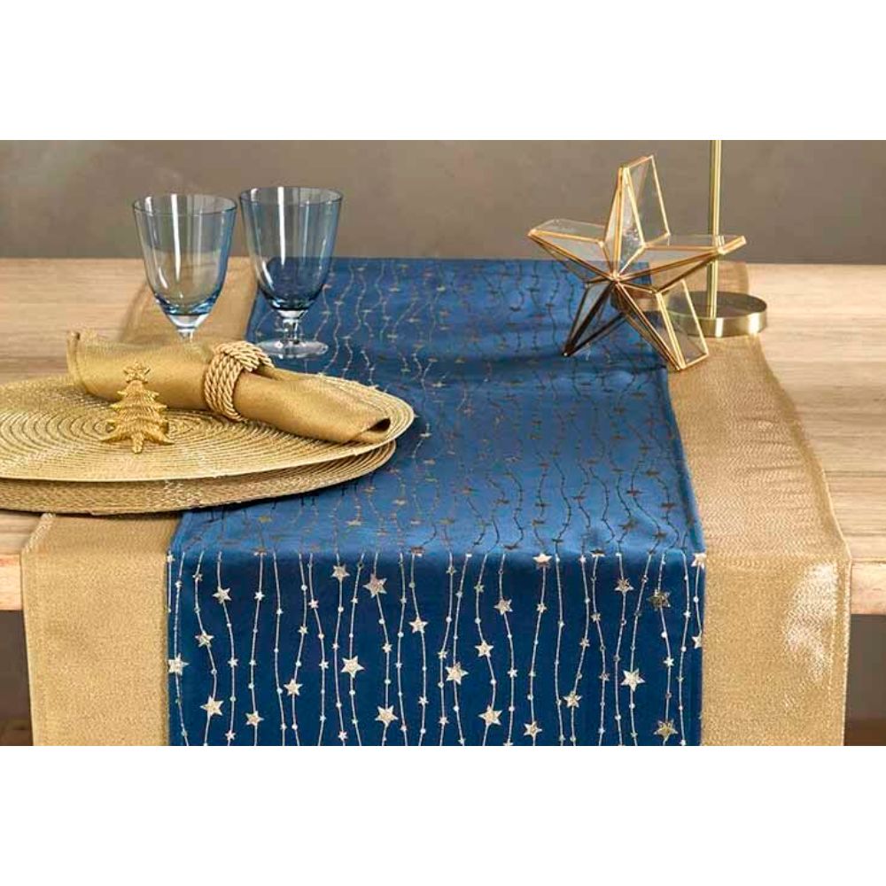 Walton & Co 220cm Trailing Star Foil Runner - Blue