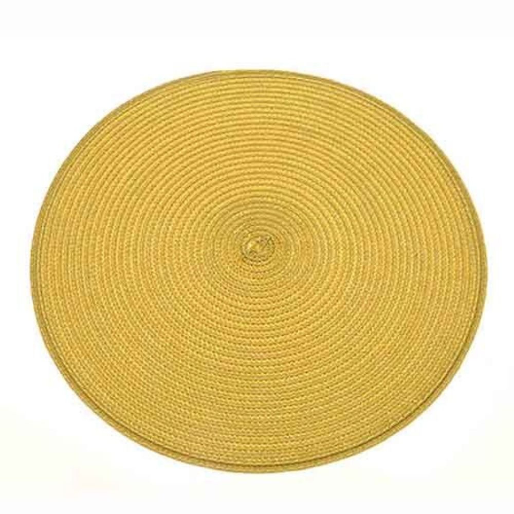 Walton & Co 35cm Circular Ribbed Placemat - Lemon - Old Railway Line Garden Centre