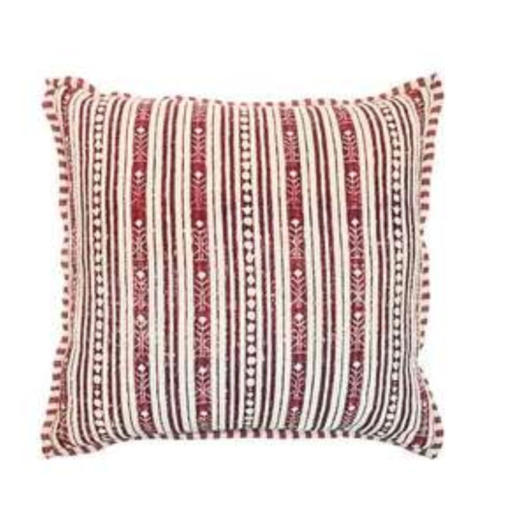 Walton & Co 43cm Red Stockholm Stripe Square Cushion