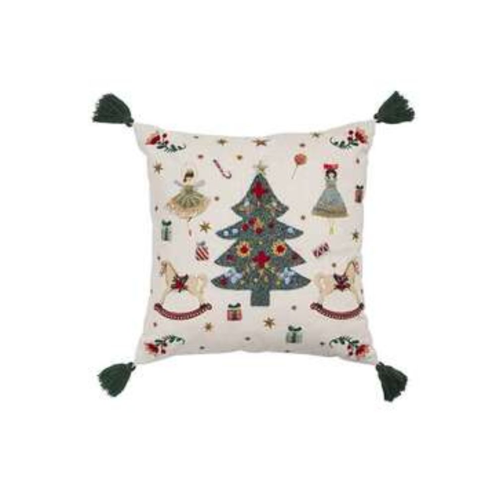 Walton & Co 45cm Embroidered Tree & Rocking Horse Cushion