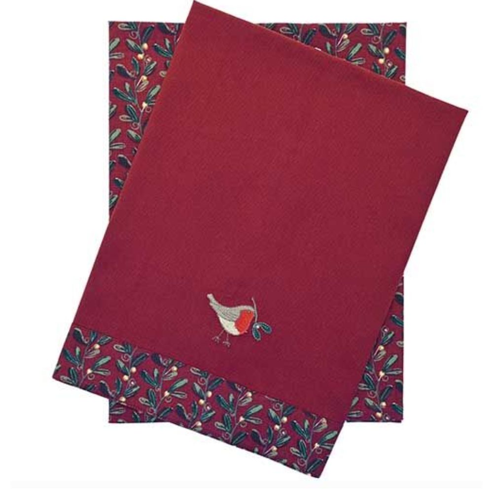 Walton & Co 70cm Under The Mistletoe Tea Towel (set of 2)