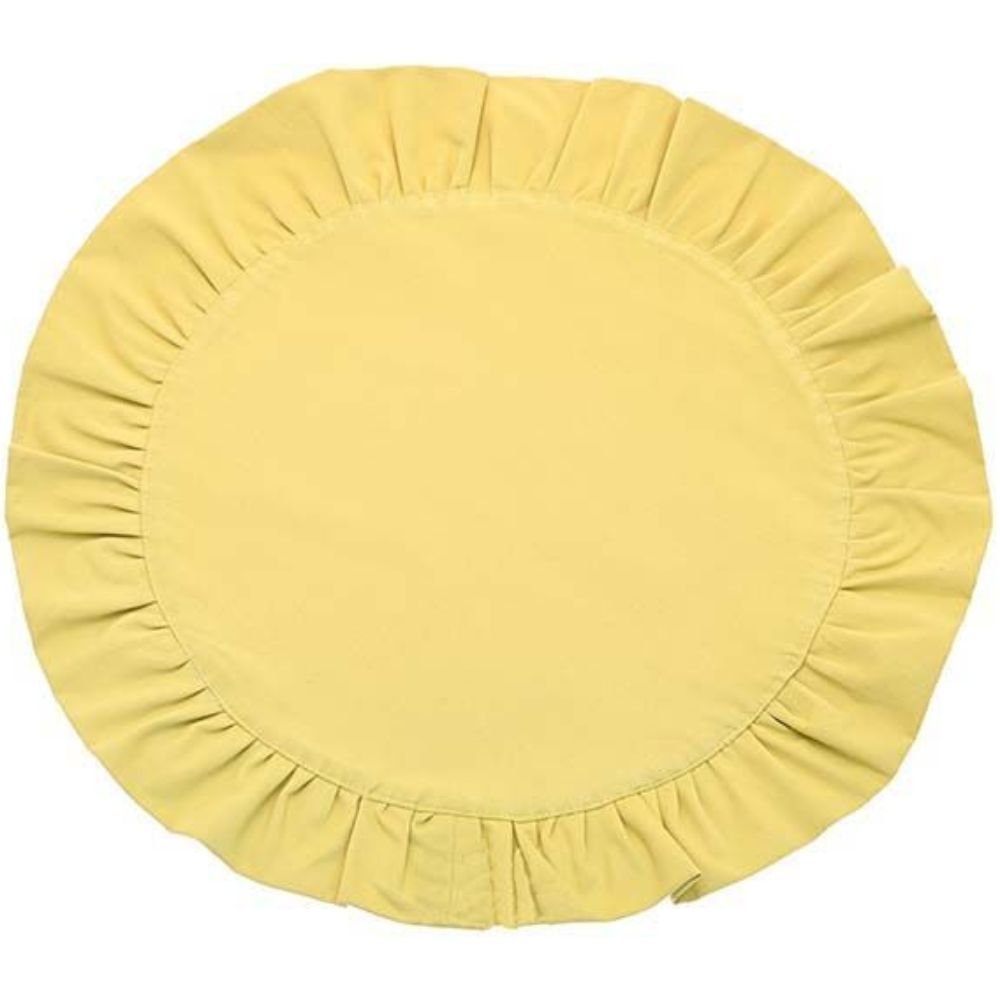 Walton & Co Circular Ruffle Edge Placemat - Butter - Old Railway Line Garden Centre
