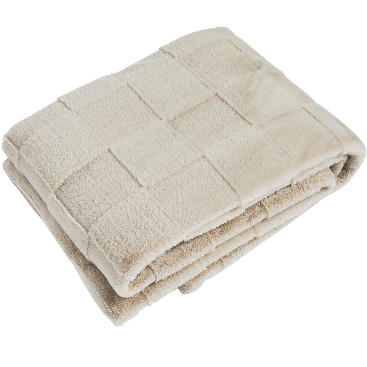 Walton & Co Margot Sheared Square Throw Oatmeal - Old Railway Line Garden Centre