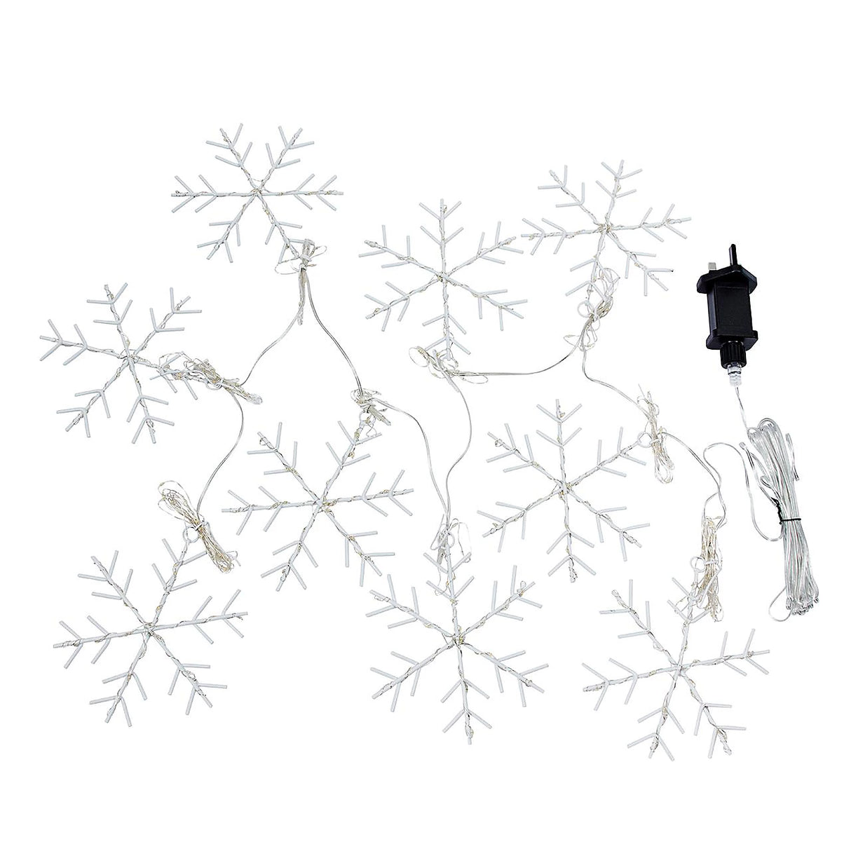 Three Kings 1.2m Warm White LED Snowflake Curtain Lights