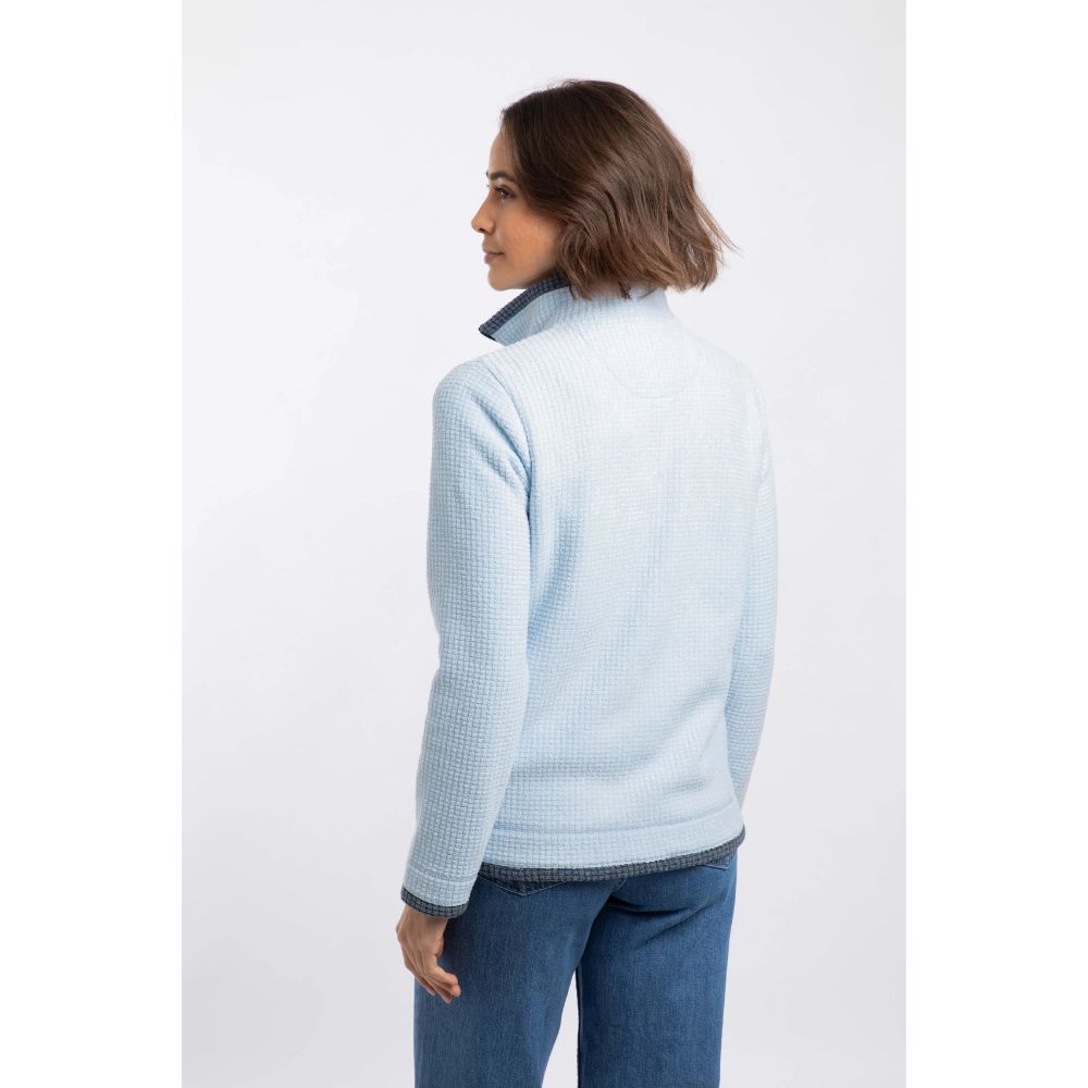 Weird Fish Ariana Full Zip Grid Women's Fleece - Cool Blue