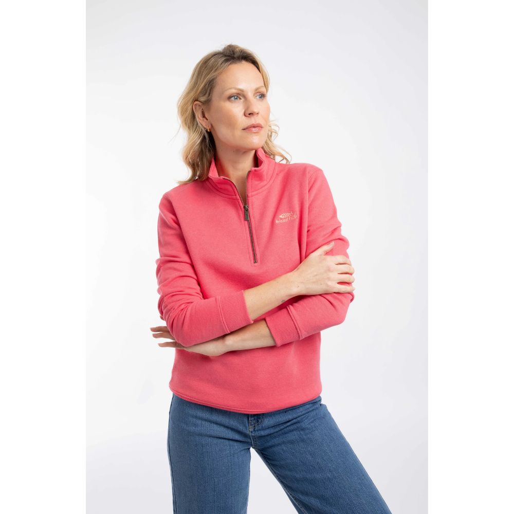 Weird Fish Avery 1/4 Zip Women's Freece - Flamingo Pink