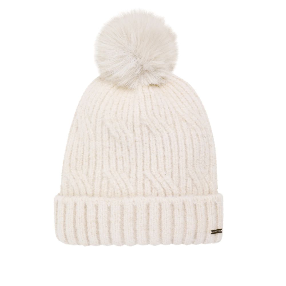 Weird Fish Blagdon Sparkle Bobble Hat - Chalk
