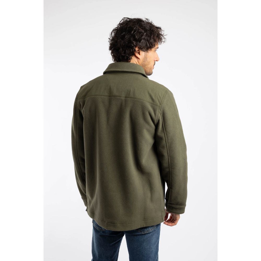 Weird Fish Boyd Polar Fleece Shacket - Dark Olive
