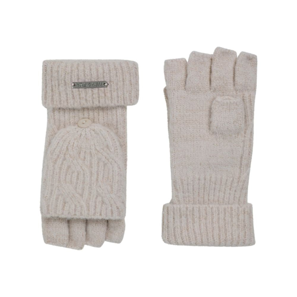 Weird Fish Cassell Sparkle Fingerless Gloves - Chalk