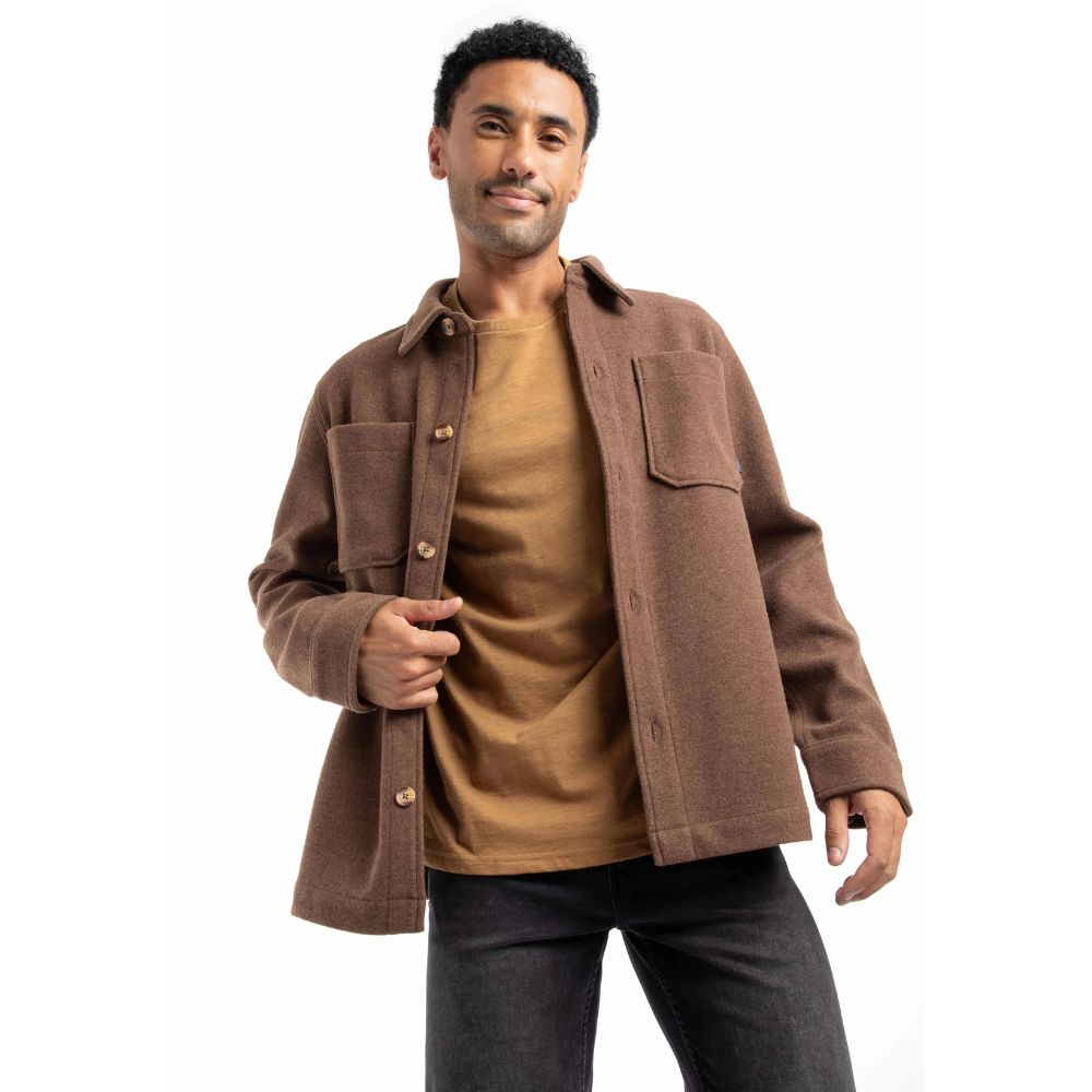 Weird Fish Charles Plain Over Shirt Jacket - Mocha
