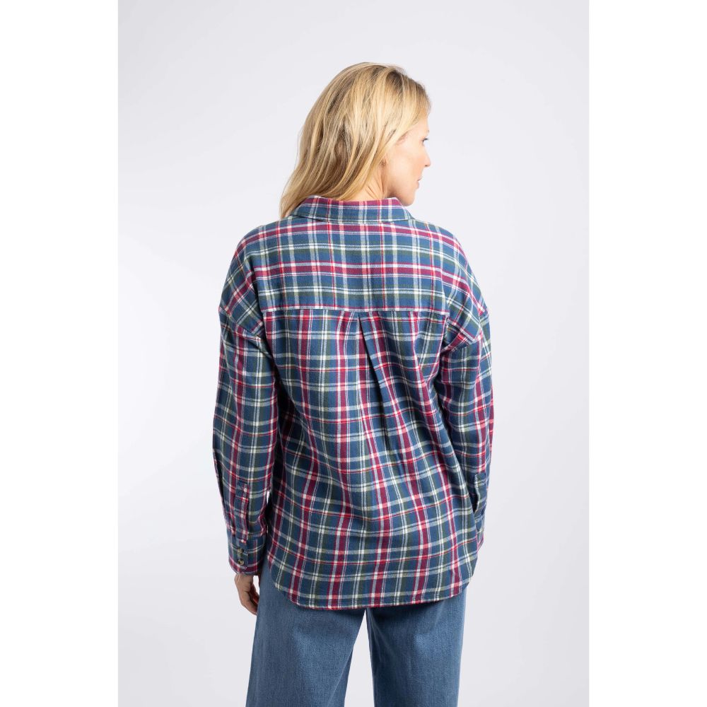 Weird Fish Corin Brushed Check Shirt - Aster Blue