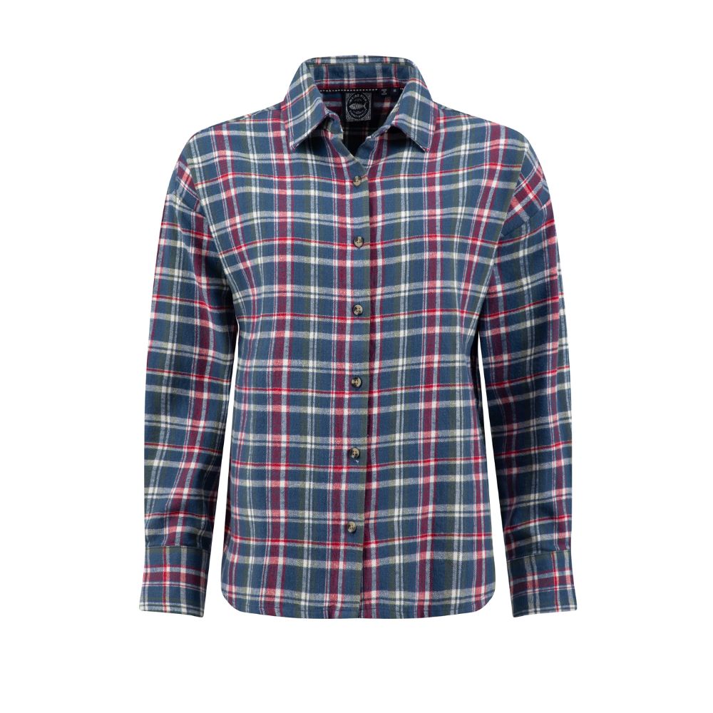 Weird Fish Corin Brushed Check Shirt - Aster Blue