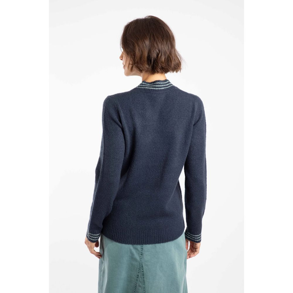 Weird Fish Dawkins Eco Tipped Jumper - Navy