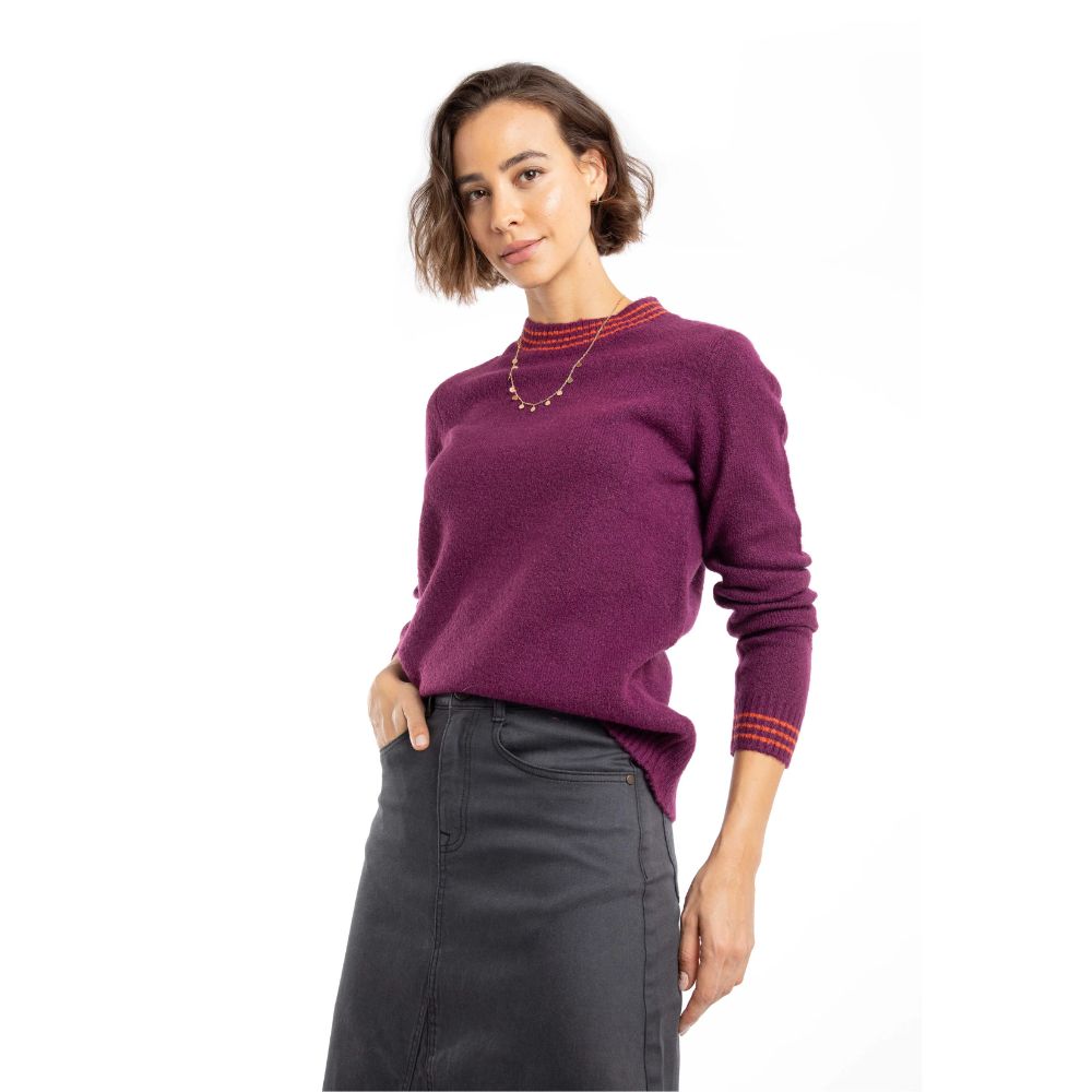 Weird Fish Dawkins Eco Tipped Jumper - Beetroot