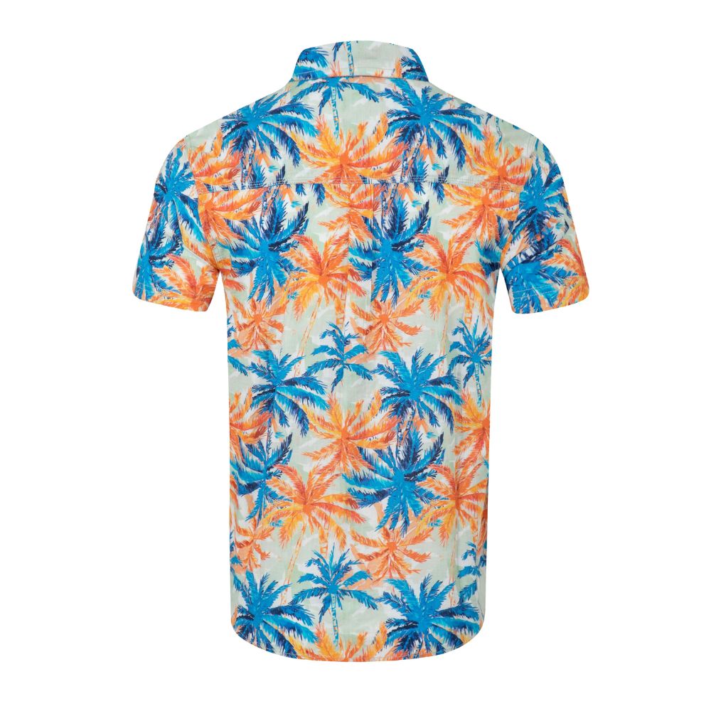 Weird Fish Faraway Short Sleeve Palm Tree Print Shirt - Paprika