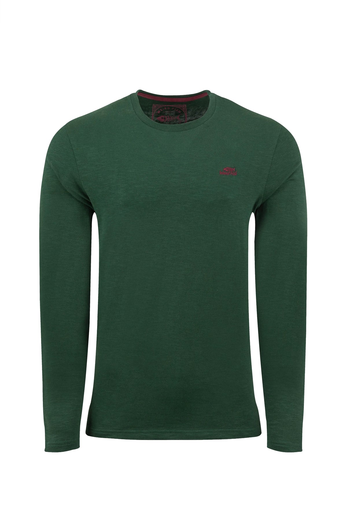 Weird Fish Fins Branded Long Sleeve T-Shirt - Pine Green