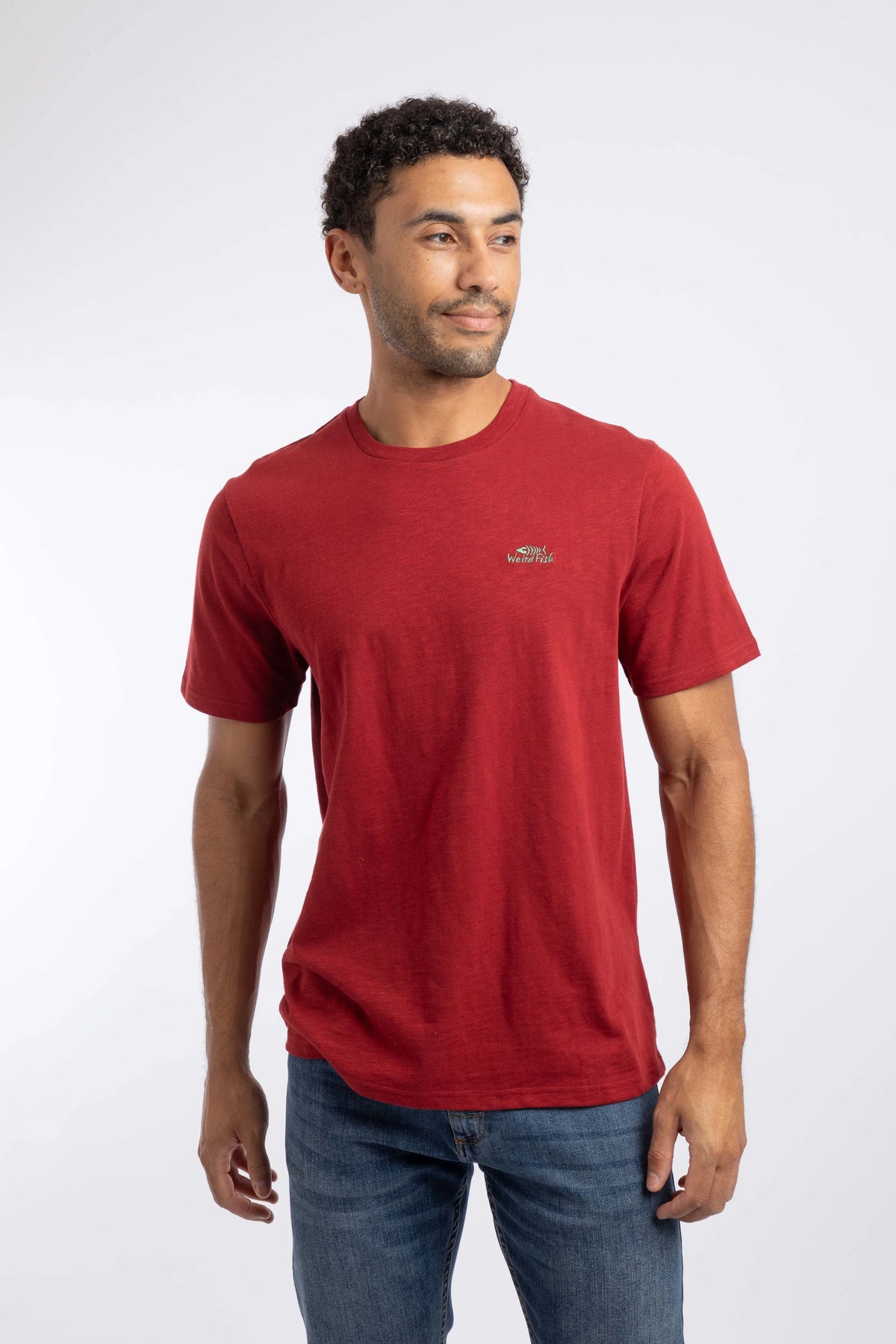 Weird Fish Fished Branded T-Shirt - Barn Red