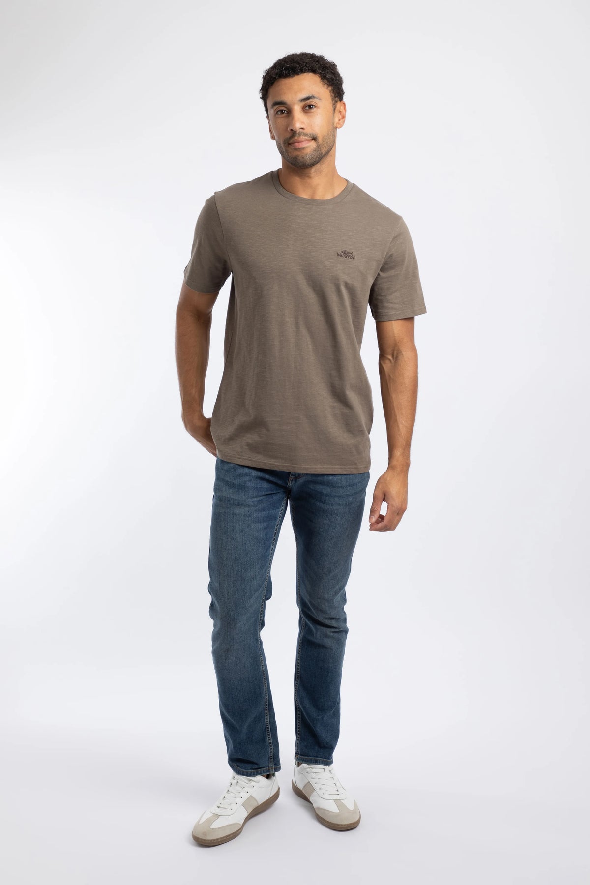 Weird Fish Fished Branded T-Shirt - Coffee