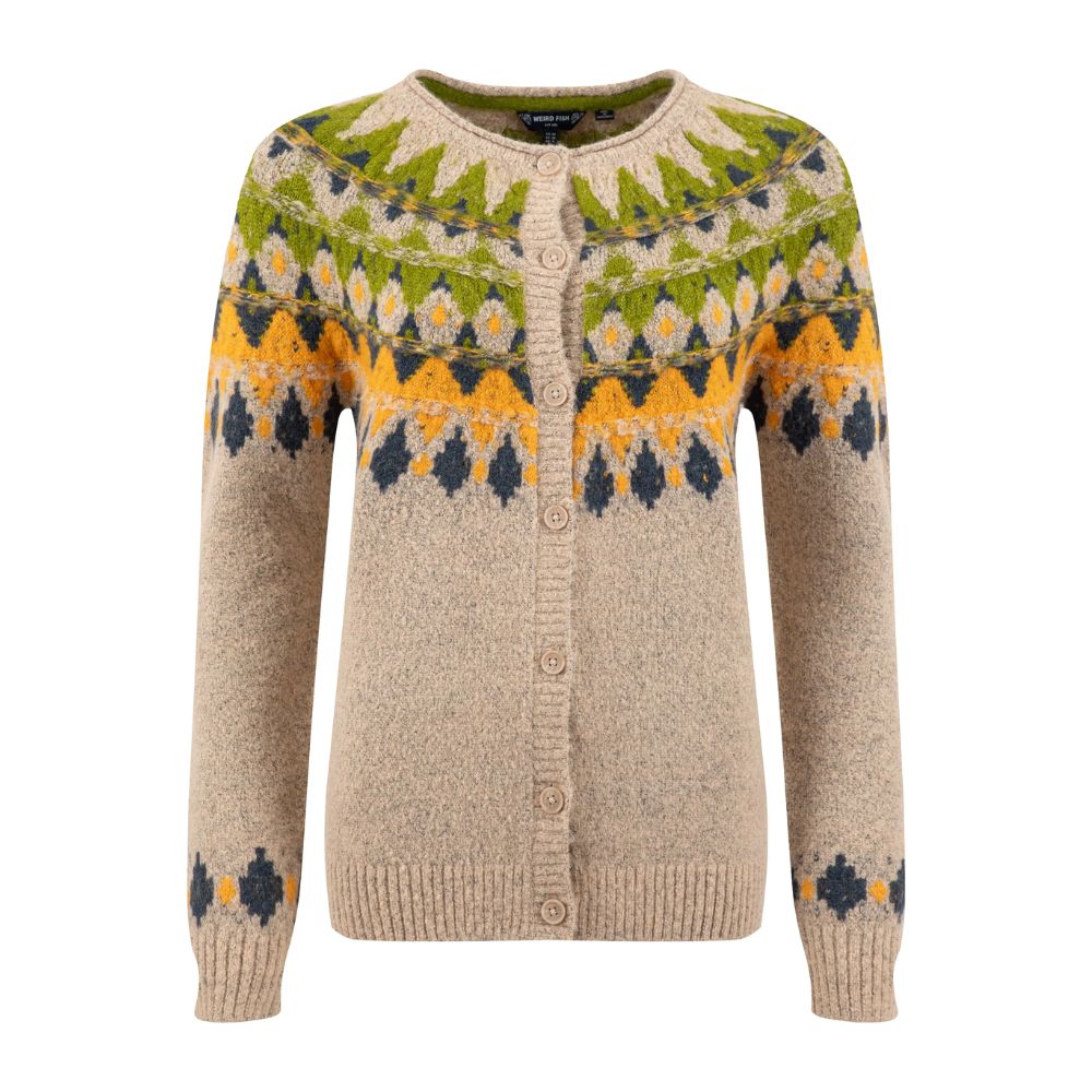Weird Fish Hatty Fair Isle Cardigan - Chalk
