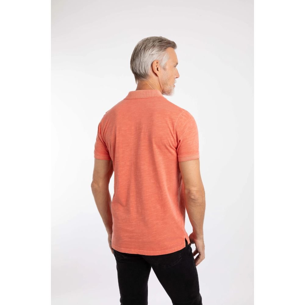 Weird Fish Indy Slub Men's Polo Shirt - Dark Coral - Old Railway Line Garden Centre
