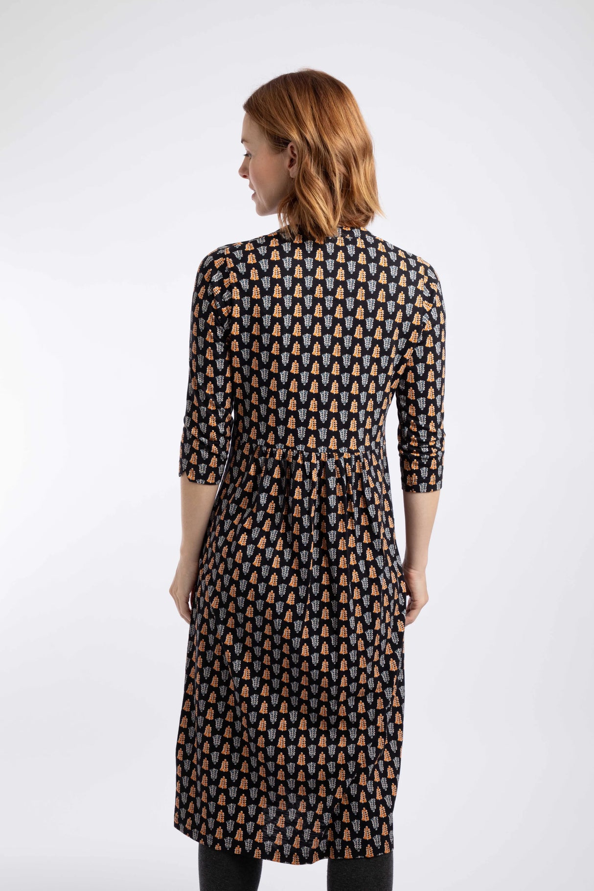 Weird Fish Isolde Printed Jersey Midi Dress - Yellow Iris