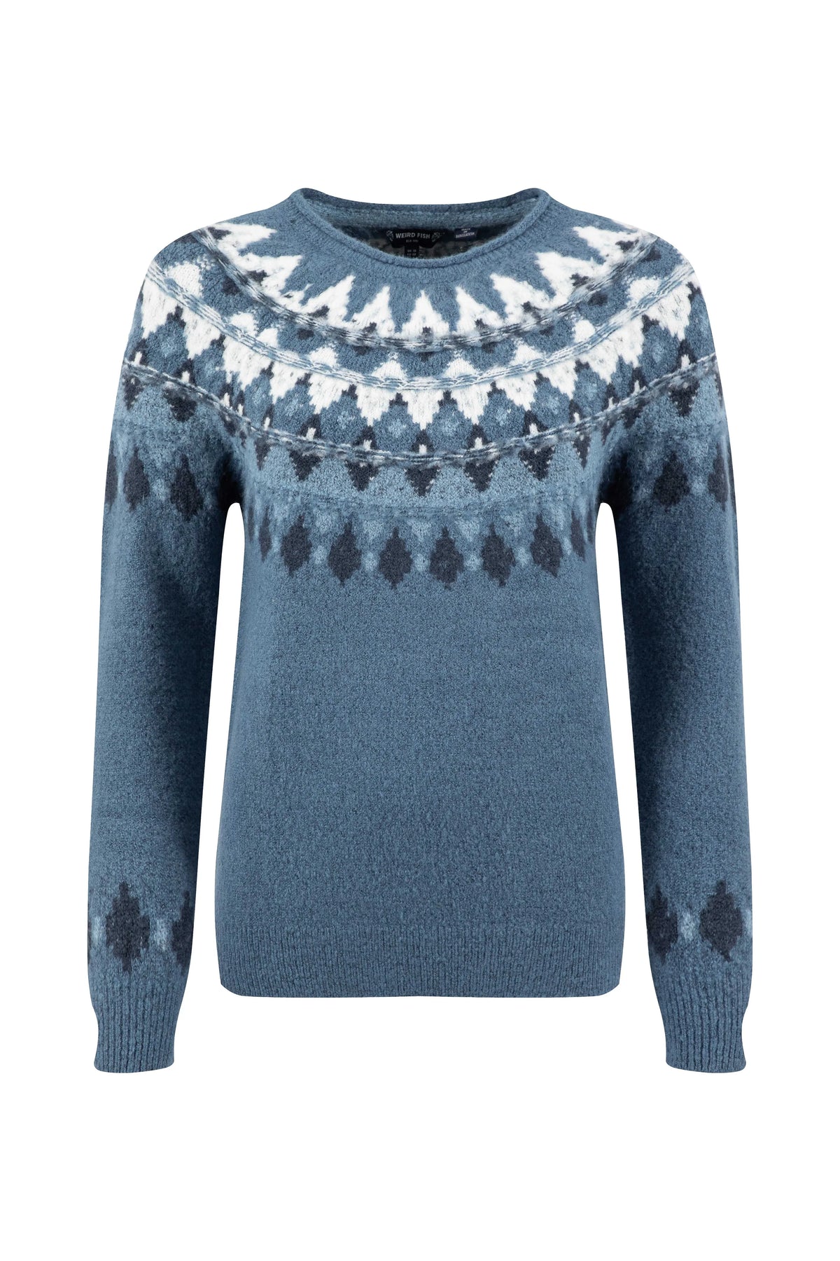 Weird Fish Lowell Fair Isle Jumper - Ash Blue