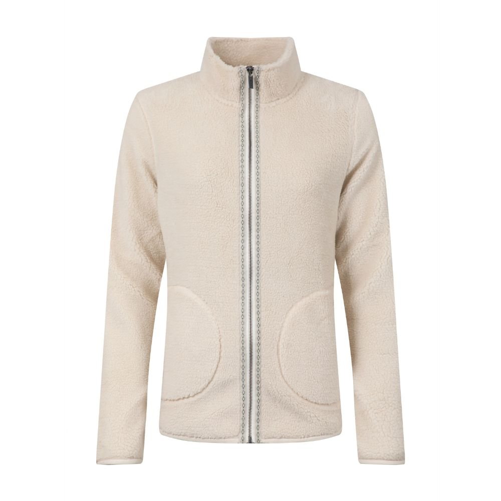 Weird Fish Lucille Lightweight Full Zip Borg Fleece - Ecru - Old Railway Line Garden Centre