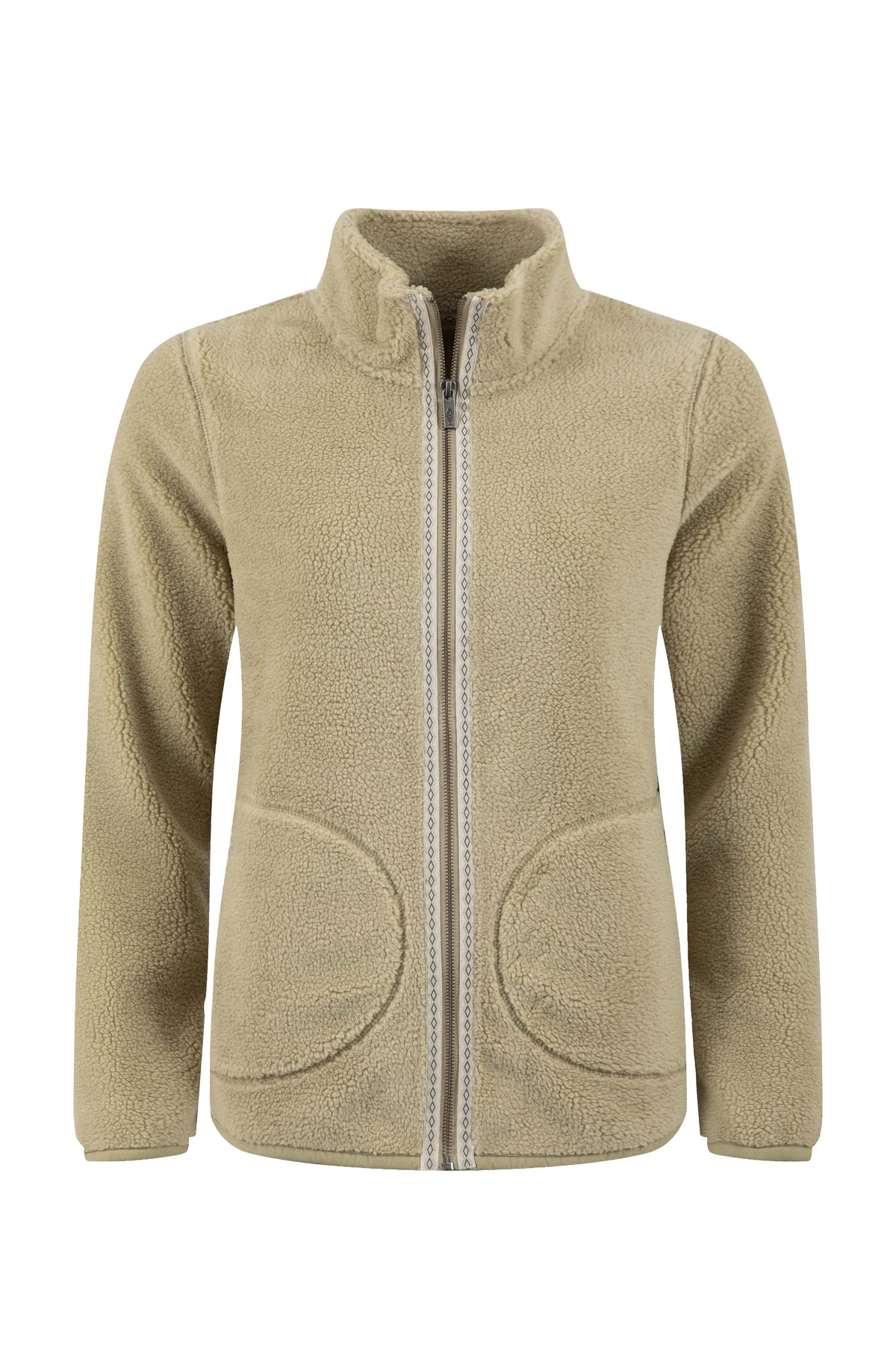 Weird Fish Lucille Lightweight Full Zip Borg Fleece - Laurel Green