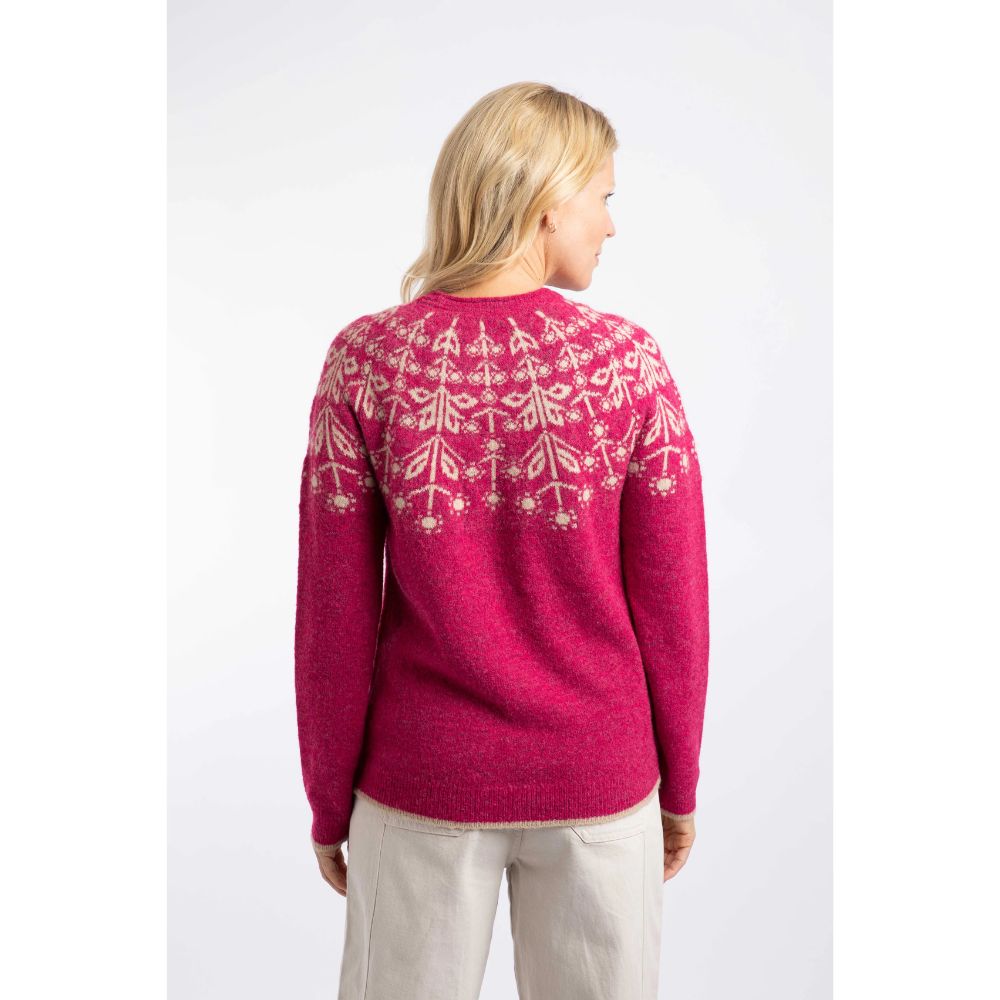 Weird Fish Miska Fair Isle Jumper - Foxglove Pink
