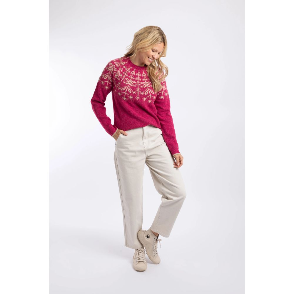 Weird Fish Miska Fair Isle Jumper - Foxglove Pink