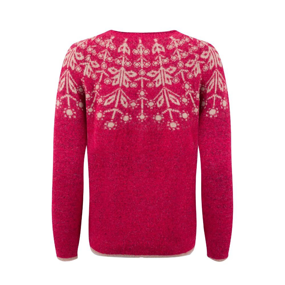 Weird Fish Miska Fair Isle Jumper - Foxglove Pink