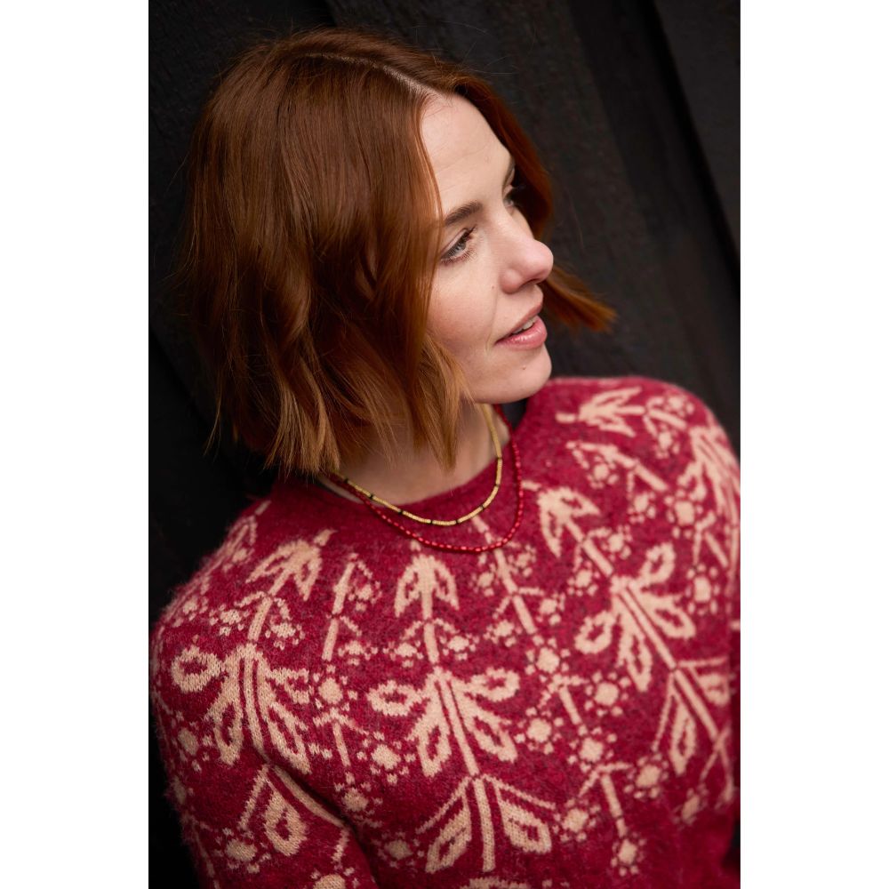 Weird Fish Miska Fair Isle Jumper - Rhubarb