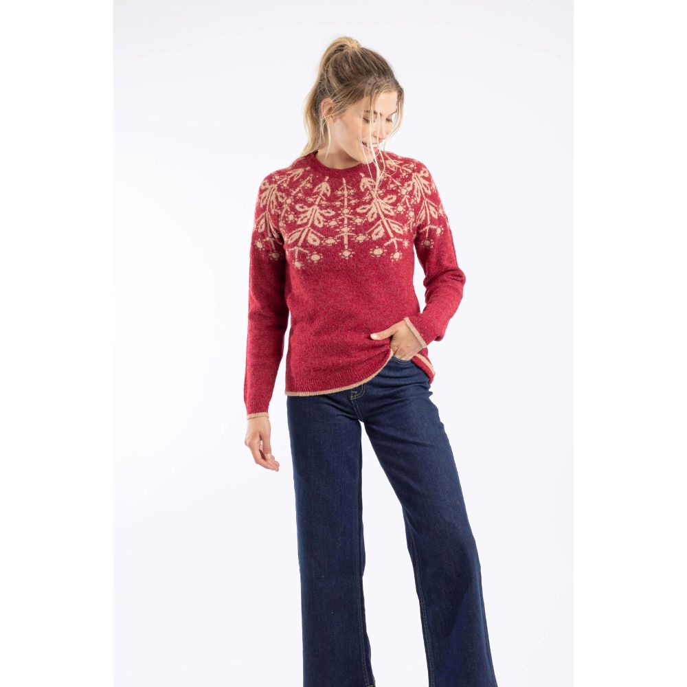 Weird Fish Miska Fair Isle Jumper - Rhubarb