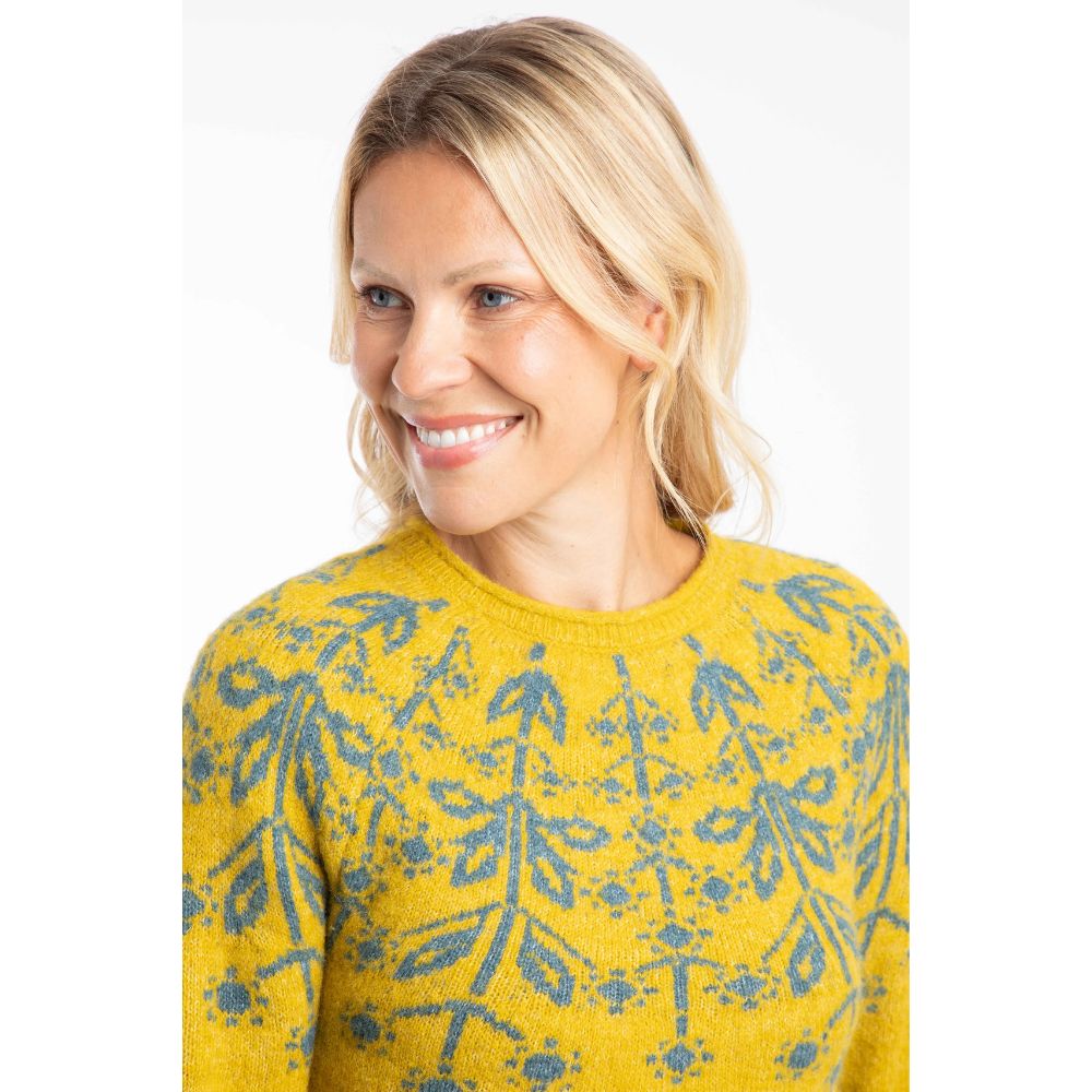 Weird Fish Miska Fair Isle Jumper - Yellow