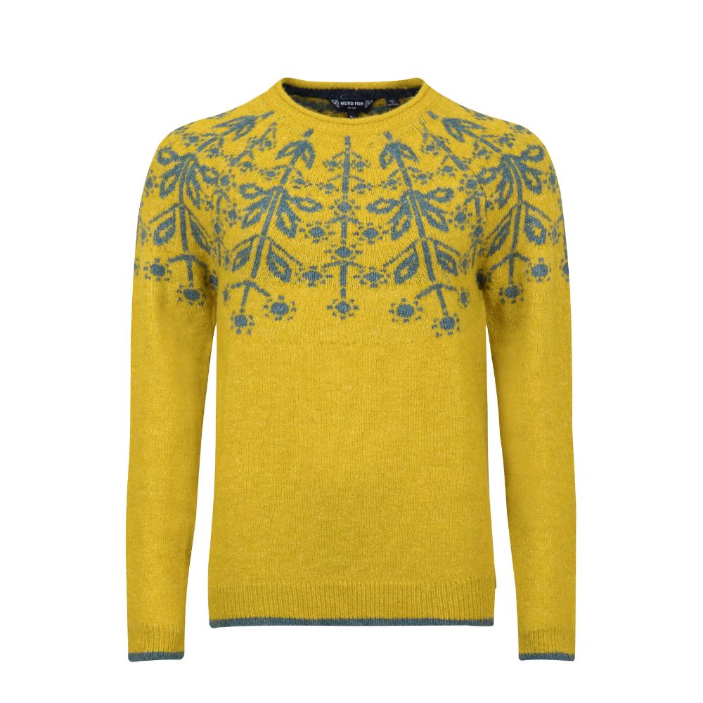 Weird Fish Miska Fair Isle Jumper - Yellow