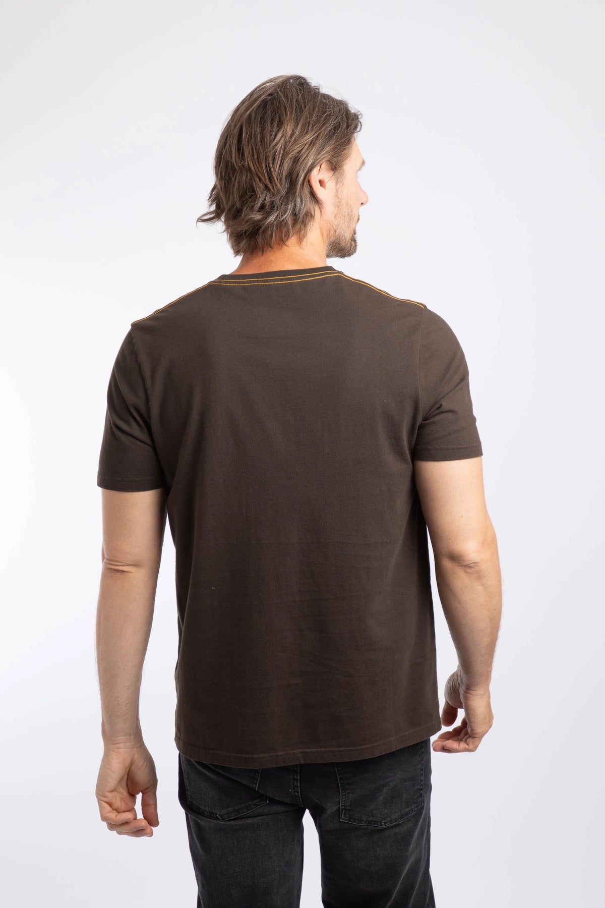 Weird Fish Mountain Top Front Print Graphic T-Shirt - Dark Chocolate
