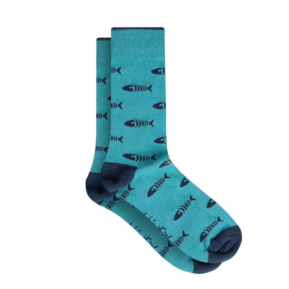 Weird Fish Ronan Branded Bones Sock - (Pack of 3) - Deep Teal - Old Railway Line Garden Centre