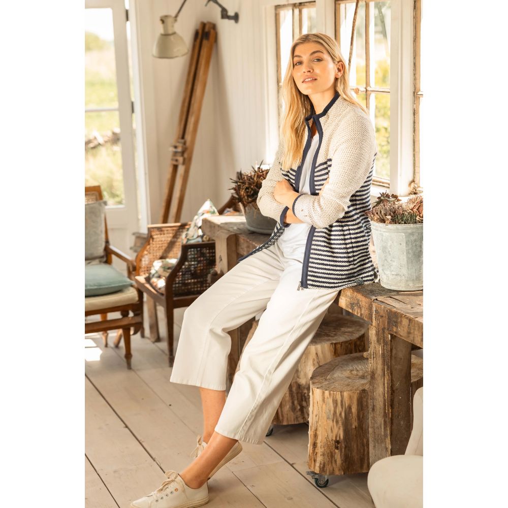 Weird Fish Soulina Wide Leg Cropped Denim Jeans - White