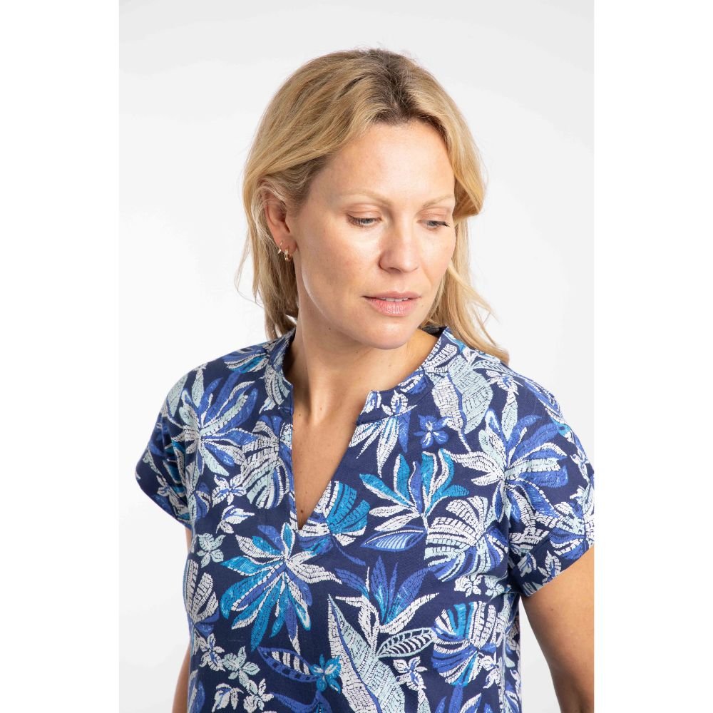 Weird Fish Suffolks Printed Jersey Dress - Blue Indigo - Old Railway Line Garden Centre