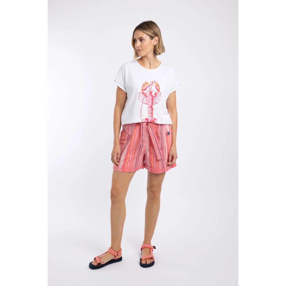 Weird Fish Wilder Striped Summer Shorts - Flamingo Pink