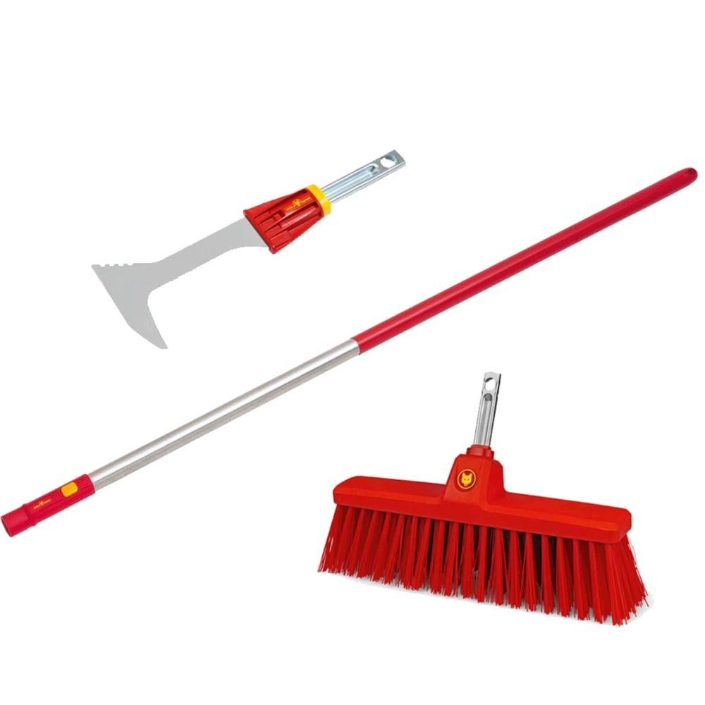 Wolf Garten Multi - Change Clean Up Set (Broom, Scraper & 150cm Handle) - Old Railway Line Garden Centre