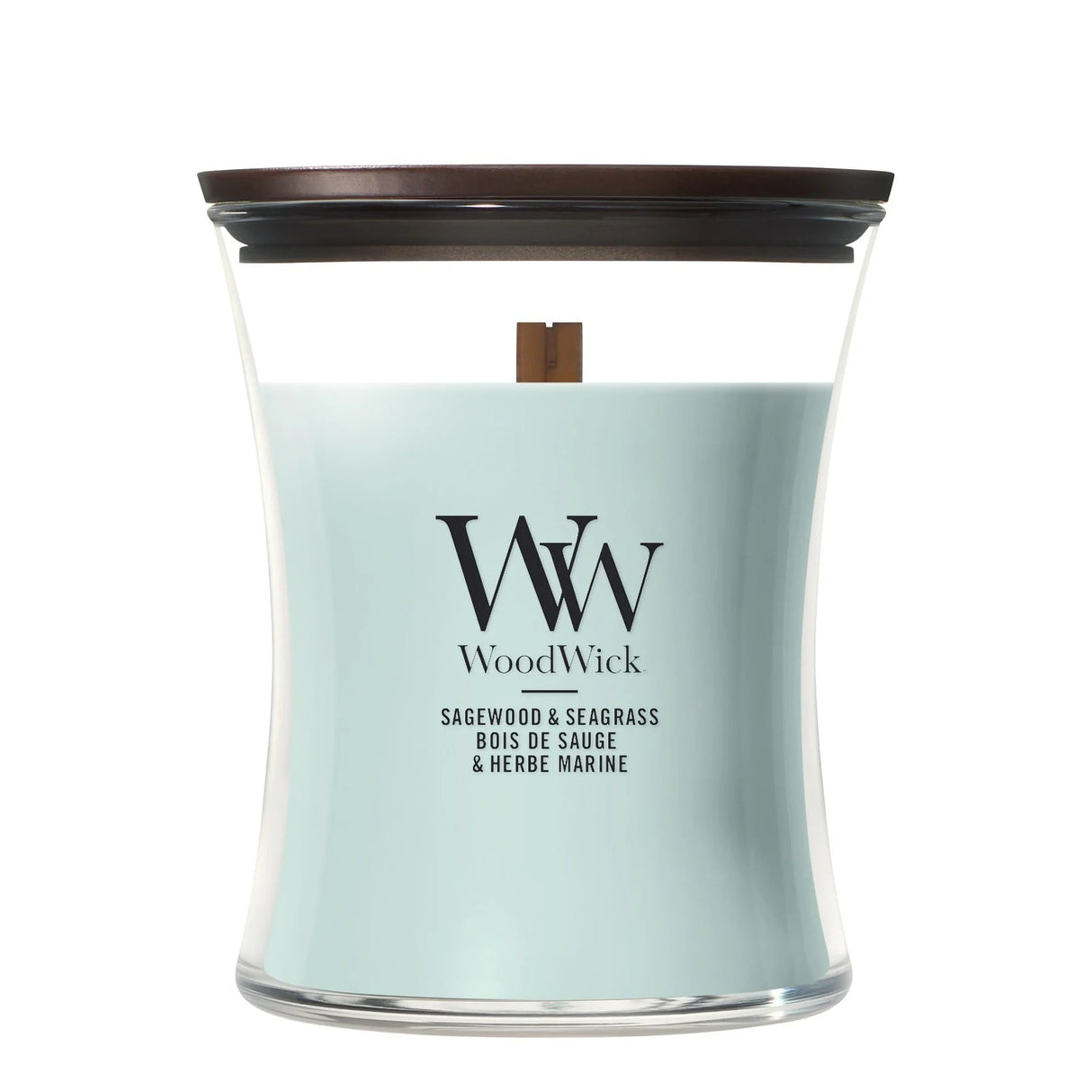 Wood Wick Sagewood & Seagrass Medium Hourglass Candle - Old Railway Line Garden Centre