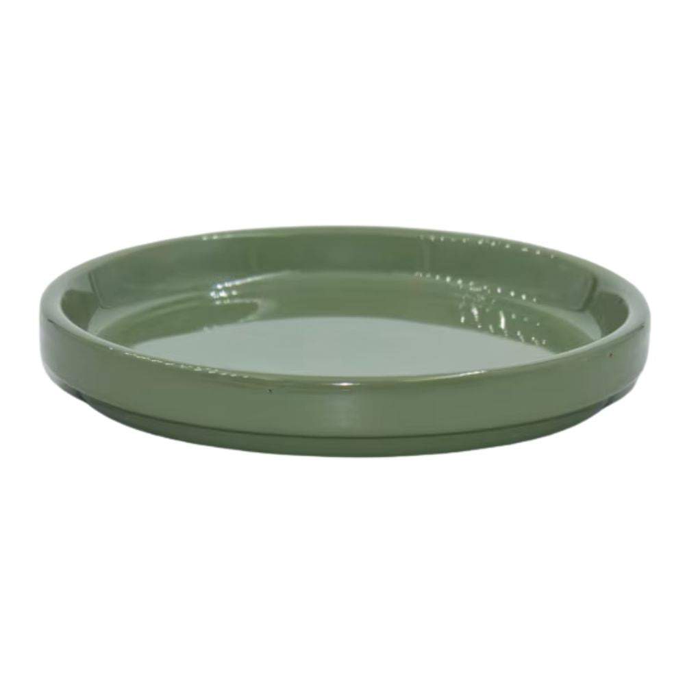 Woodlodge 10cm Hamburg Glazed Saucer- Light Green