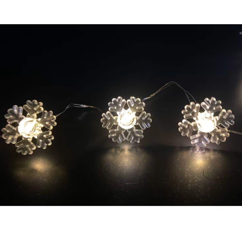 Woodlodge 120cm Cool White LED Snowflake String Lights