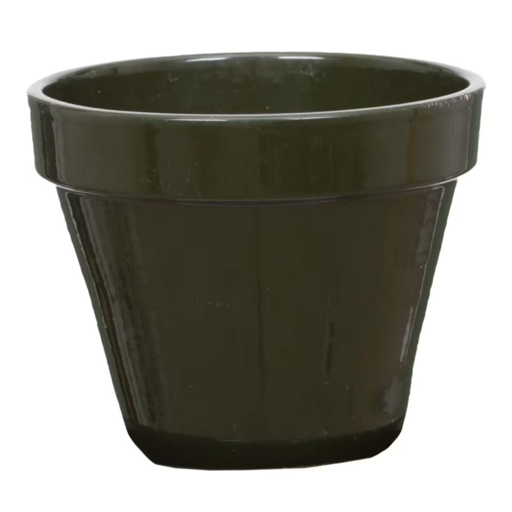 Woodlodge 12cm Hamburg Glazed Pot - Dark Green