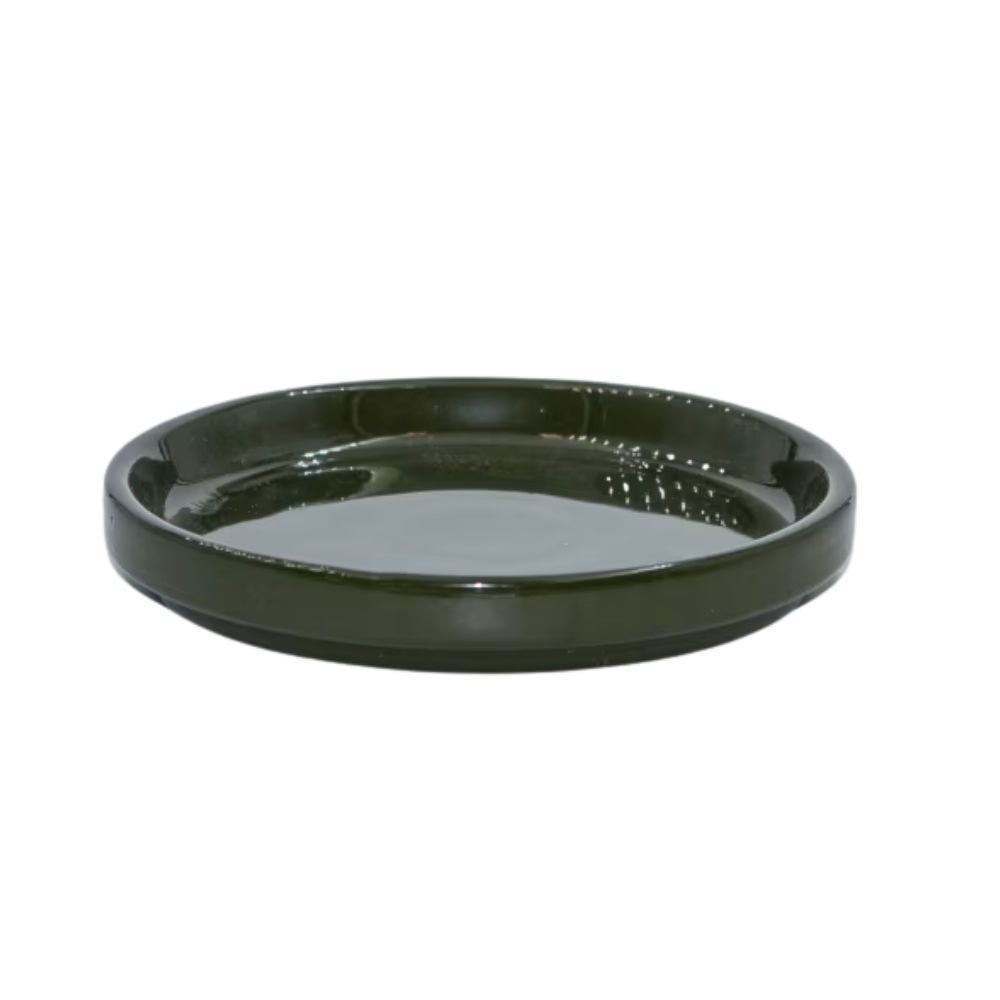 Woodlodge 14cm Hamburg Glazed Saucer- Dark Green