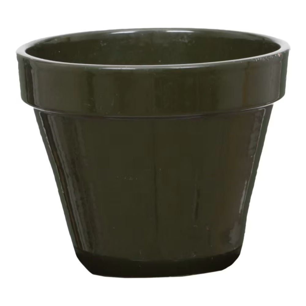 Woodlodge 16cm Hamburg Glazed Pot - Dark Green