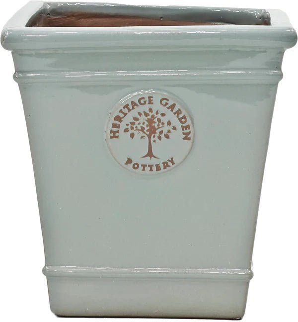 Woodlodge 19.5cm Mint Green Edward Heritage Glazed Square Pot - YESQRGYB20 - Old Railway Line Garden Centre