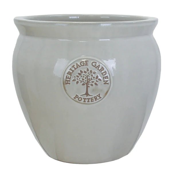 Woodlodge 19cm Cream Edgar B Heritage Urn Glazed Pot - YEDGARCR19 - Old Railway Line Garden Centre