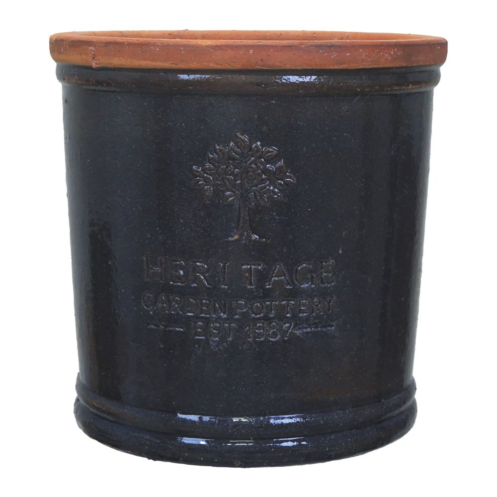 Woodlodge 28cm Heritage Eldwood Glazed Pot - Matte Blue
